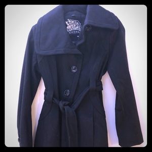 Guess black pea coat